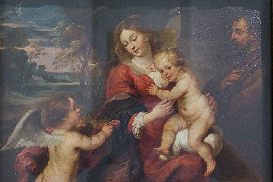 Peinture de la Sainte Famille par Pierre Paul Rubens, peintre baroque