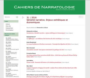 couverture des Cahiers de narratologie