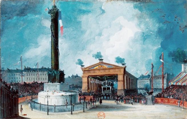Inauguration de la colonne de Juillet en juillet 1840 (gouache)