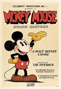Poster de 1928 représentant Mickey mouse