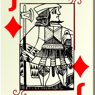Carte de valet de carreau avec un J