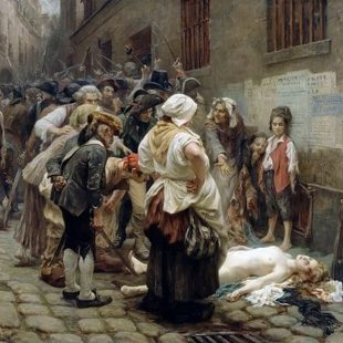 Tableau de l'assassinat de la princesse de Lamballe par le peintre Faivre