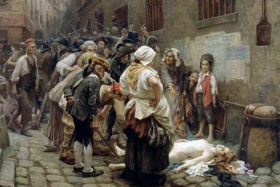 Tableau de l'assassinat de la princesse de Lamballe par le peintre Faivre