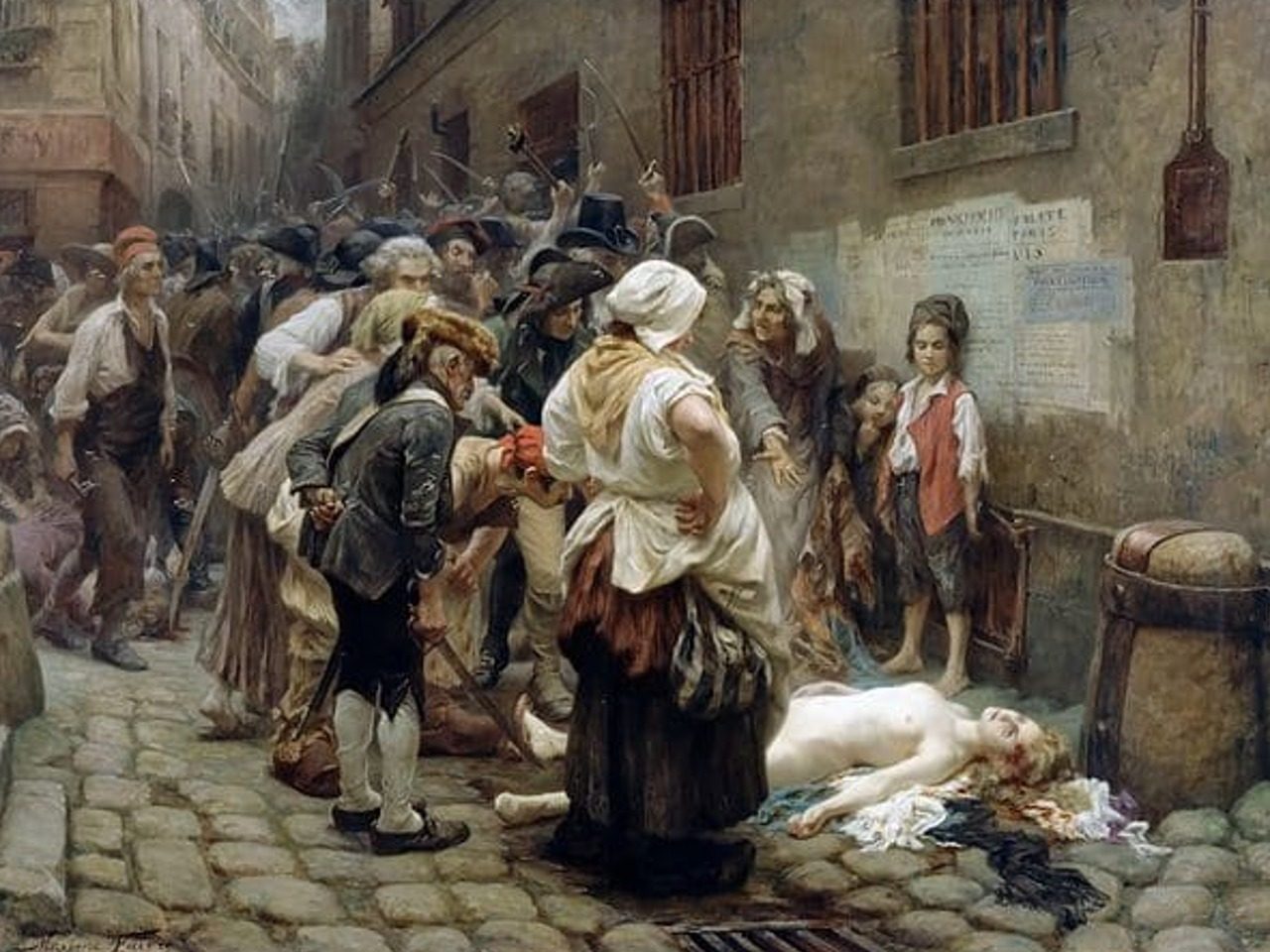 Tableau de l'assassinat de la princesse de Lamballe par le peintre Faivre