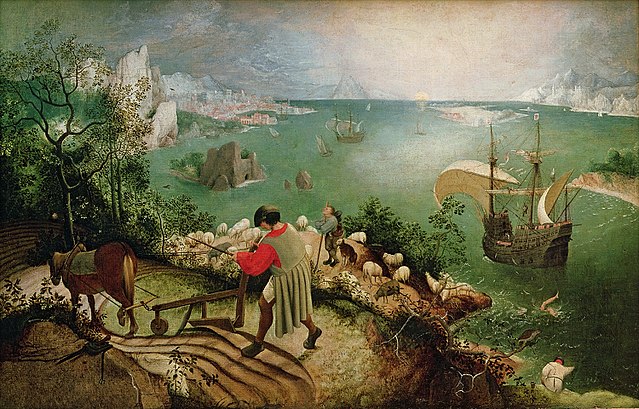 La chute d'Icare de Brueghel le vieux