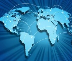 image vectorielle du monde avec des flèches