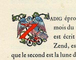 initiale illustrée du prénom Zadig