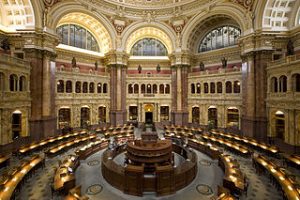 photo de la grande salle de la Bibliothèque du Congrès
