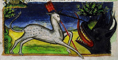 Licorne combattant un dragon, livre d'heures de Jean de Montauban