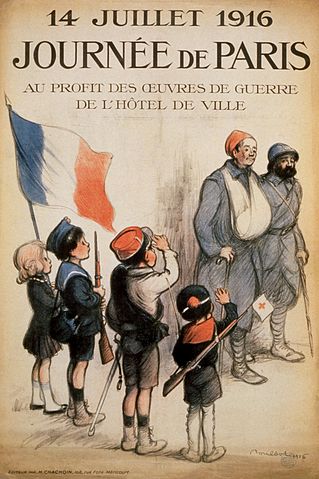 Affiche du 14 juillet 1916 par Francisque Poulbot