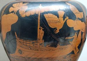 vase représentant Ulysse et les sirènes