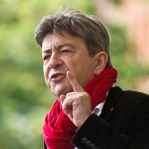 portrait de Melenchon en 2013 à Toulouse