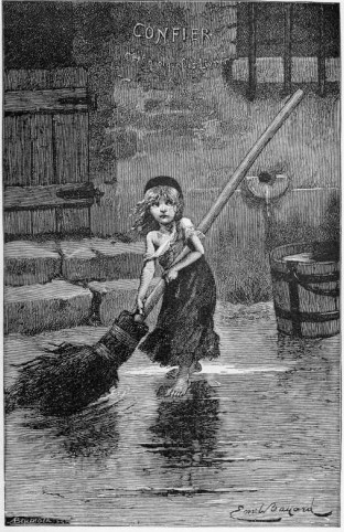 Cosette, illustration pour Les Misérables par Émile Bayard, 1886
