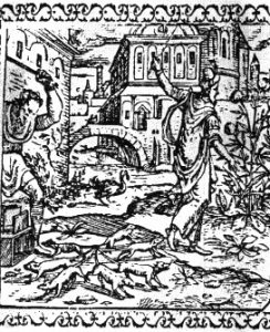 vignette représentant un roi des rats (1576) 