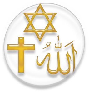 symboles religieux du Christianisme, de l'Islam et du Judaisme