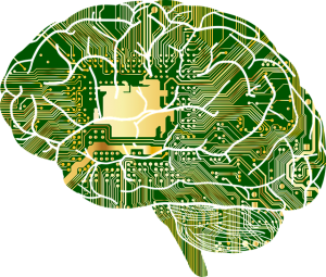 image virtuelle d'un cerveau recouvert d'une carte mémoire