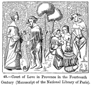 Cour d'amour en Provence, Manuscrit du xive siècle, Bibliothèque nationale de Paris.