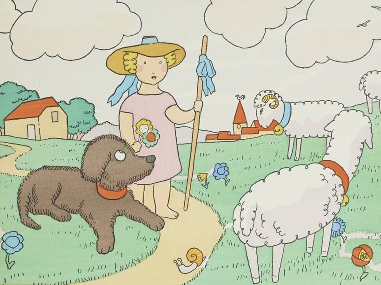 Image d'un livre ancien pour petite fille, "Doudou s'envole"