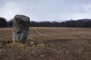 photo d'un menhir en plein champ