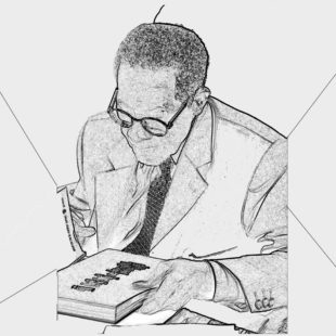 Illustration d'après une photographie d'Aimé Césaire