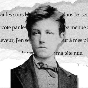 Collage effectué d'après une photographie de Rimbaud faite par Étienne Carjat)en octobre 1871, à 17 ans