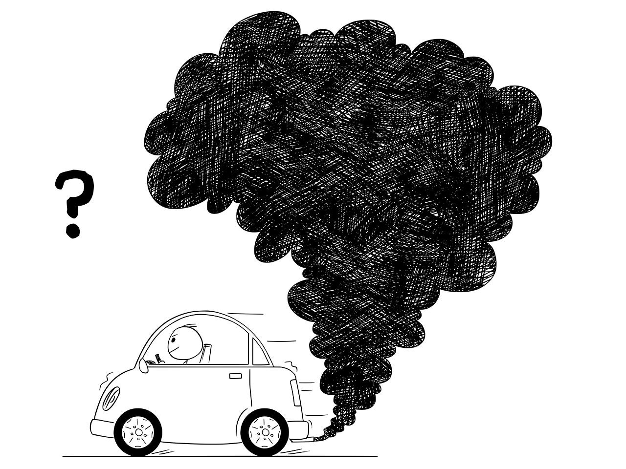 Illustration de la pollution atmosphérique des voitures