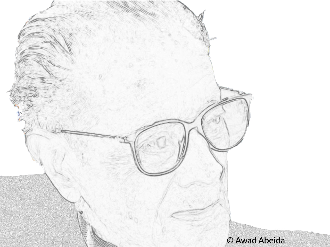 Portait au crayon de l'artiste Awad Abeida