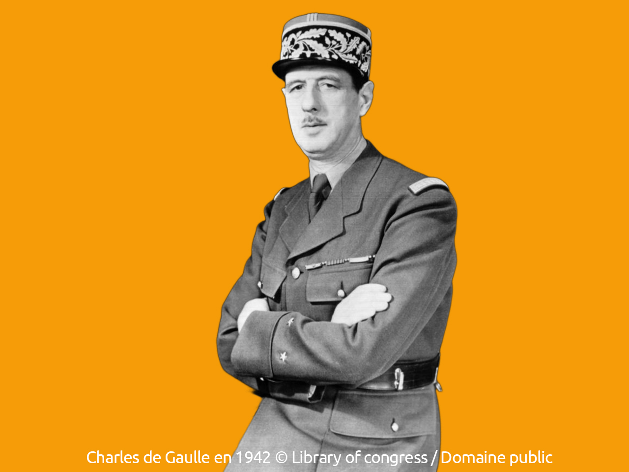 Portrait du Général de Gaulle en tenue militaire