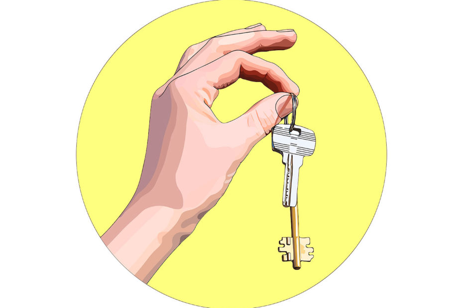 Illustration d'une main tenant des clefs