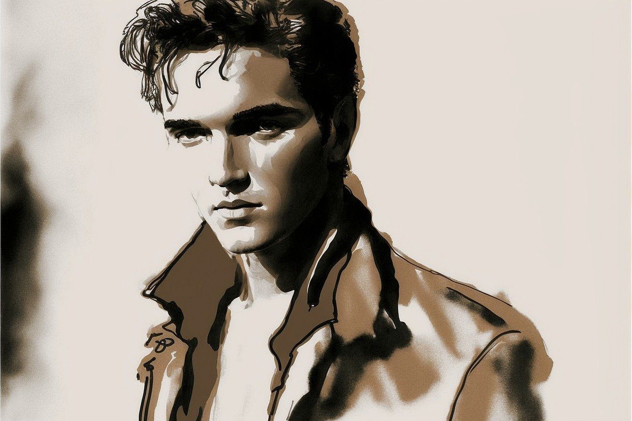 Dessin représentant le chanteur Elvis Presley