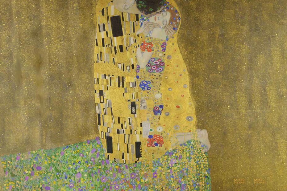 Tableau peint par Klimt ayant pour titre Le Baiser
