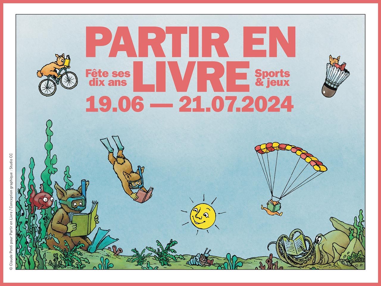 Couverture réalisée par Claude Ponti pour Partir en livre 2024